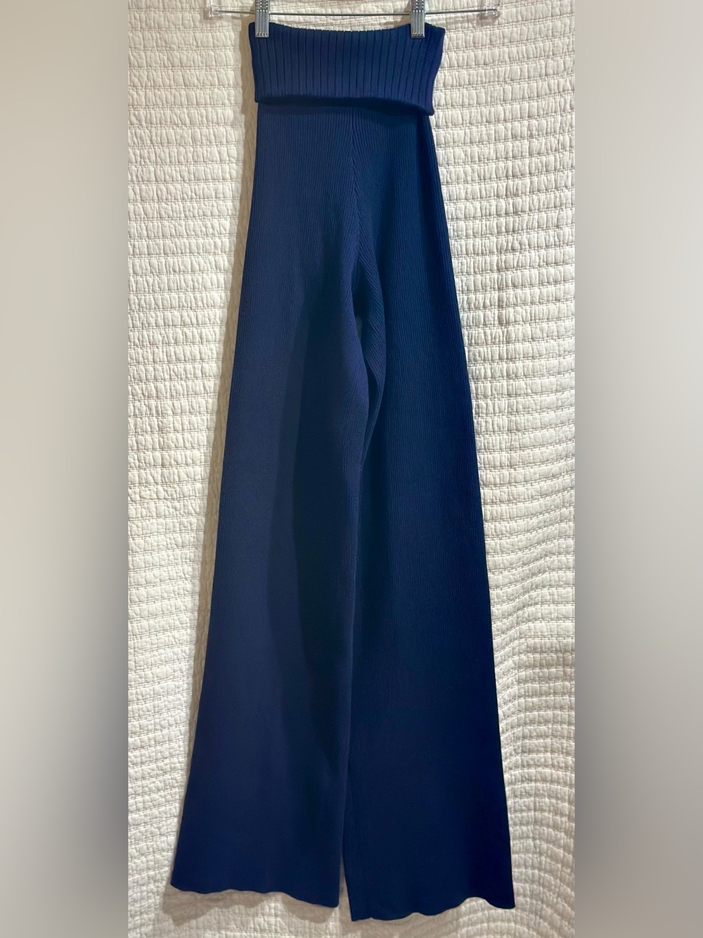 Cynthia Rowley Navy Blue Noah Rib Knit Wide Leg Pant Size XS MSRP $265